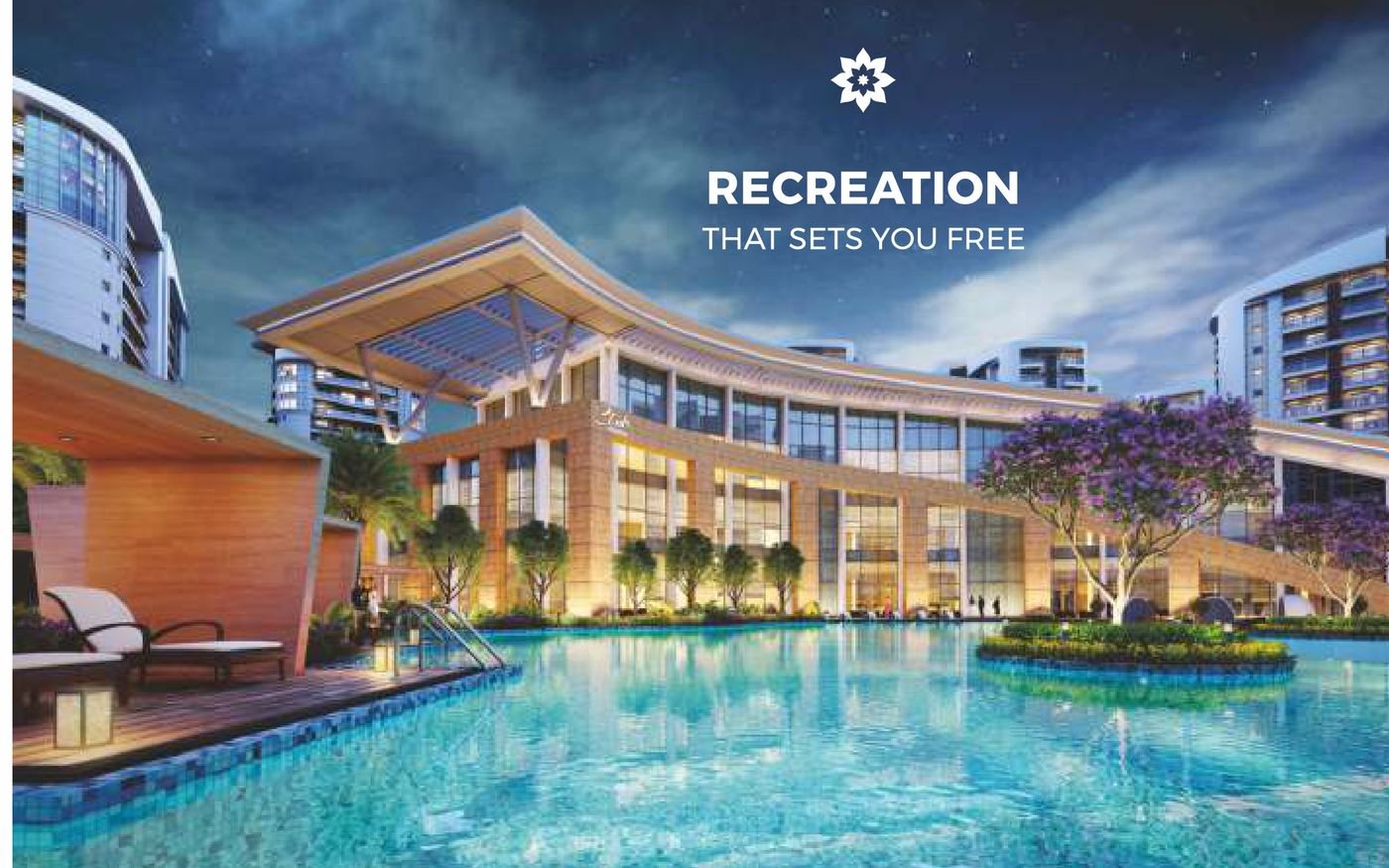 Clubhouse and swimming pool at Rishita Mulberry Heights, Sushant Golf City, Lucknow