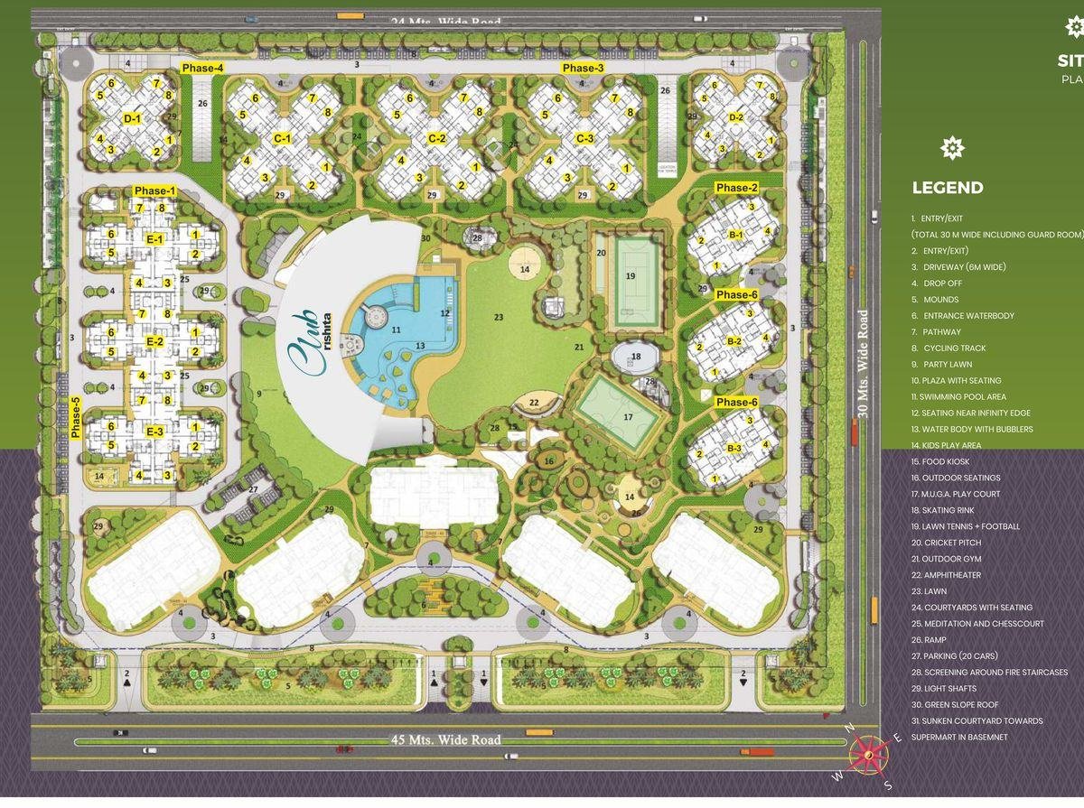 Site plan preview of Rishita Mulberry Heights, Sushant Golf City, Lucknow