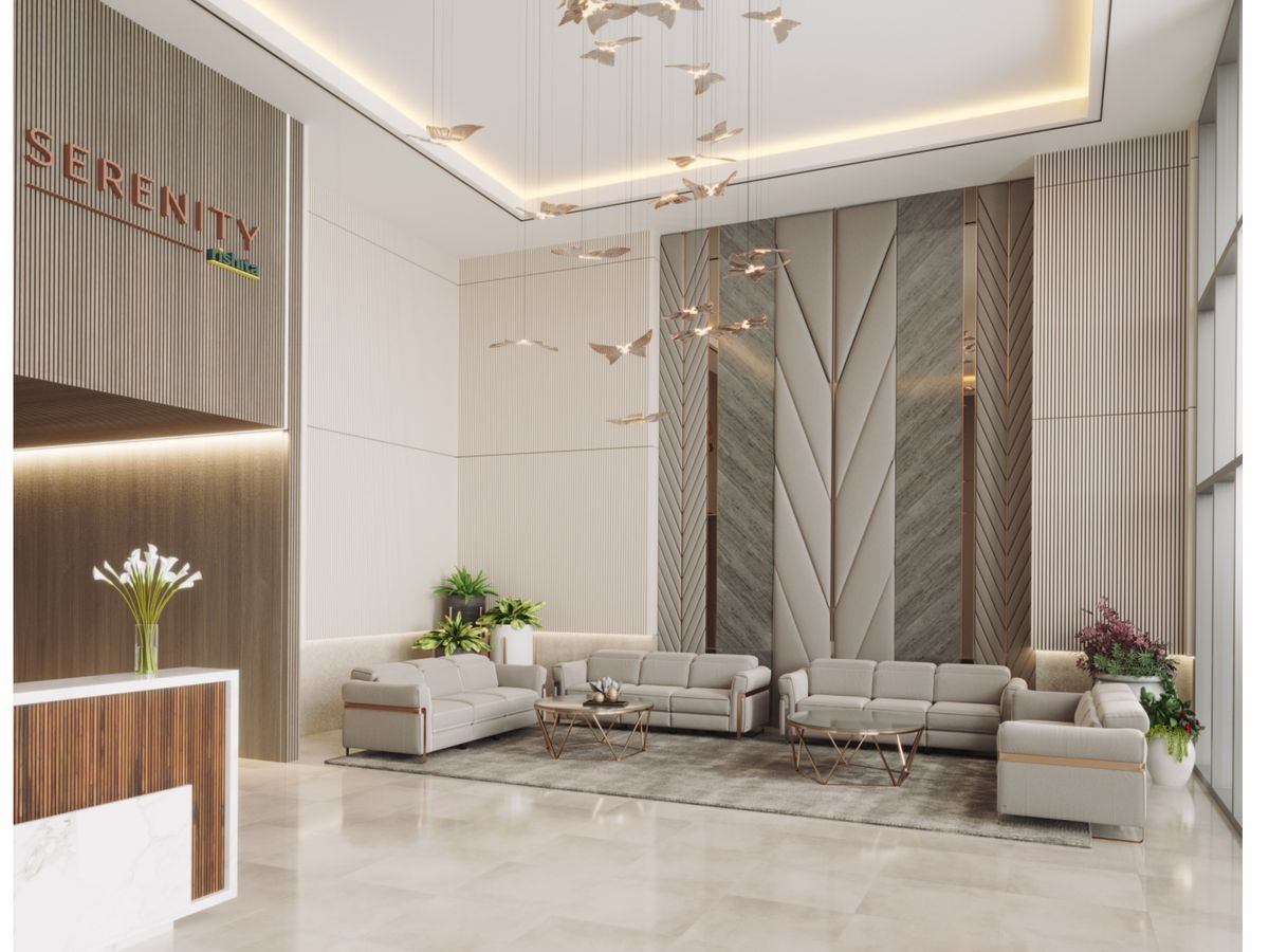 Double height entrance lobby at Rishita Serenity